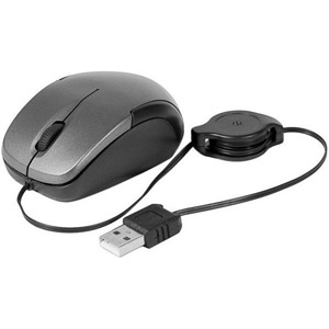 DACOMEX Mini souris noire à cordon usb rétractable - 225111 moins cher 