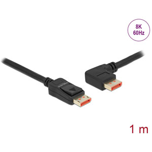 Câble DP droit vers coude gauche 90° 8K 60Hz 1m