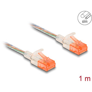 Câble RJ45 Cat.6A U/UTP mince 1 m transparent