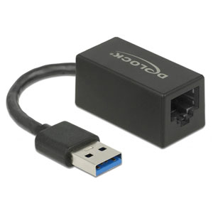photo Adaptateur USB Type-A à Gigabit LAN compact noir