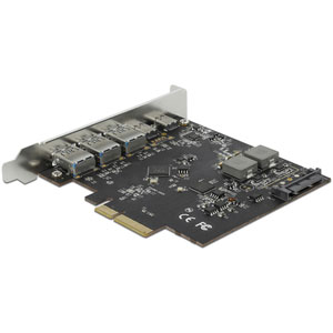 Carte PCIe x4 vers 2 x USB-C + 2 x USB-A - 20 Gbps
