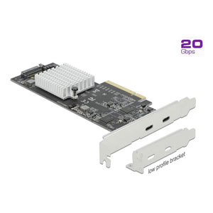 Carte PCIe x4 vers 2 x USB-C 20 Gbps