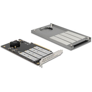 Carte PCIe x4 vers 4 x NVMe M.2 + radiateurs