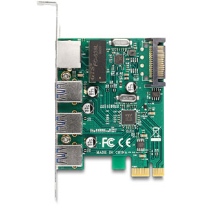 Carte PCIe x1 vers 3 x USB 5Gbps + 1 x LAN