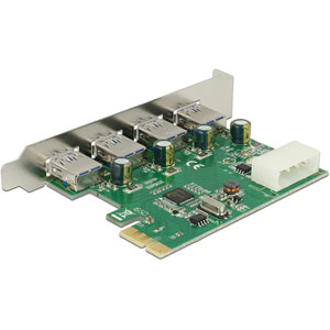 Carte PCIe x1 vers 4 x USB 5 Gbps