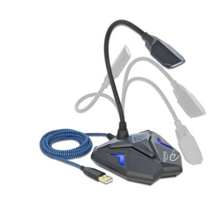 Microphone USB col de cygne et touche sourdine