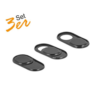 3x Couvre-webcam PC, tablette, smartphone - Noir