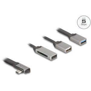 Hub 2 x USB + lecteur SD/MicroSD - USB-C