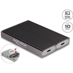 Boîtier USB-C pour 2 x SSD M.2 NVMe sans outil