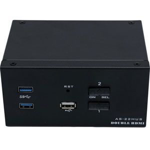 photo KVM 2 ports double écran HDMI 4K / USB 3.0