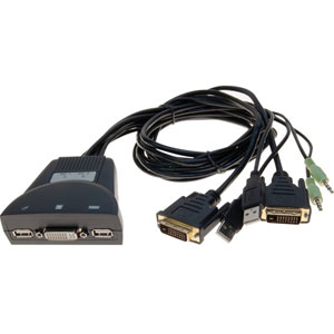 photo KVM câbles intégrés DVI /USB/Audio 2 ports