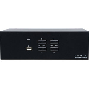 KVM DisplayPort 4K/USB/Audio 2 ports + câbles