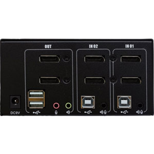 KVM Double écran DP 4K/USB/Audio 2 ports