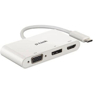 D-LINK Adaptateur USB 3-en-1 USB-C vers HDMI/VGA/DP - DUB-V310 moins cher 