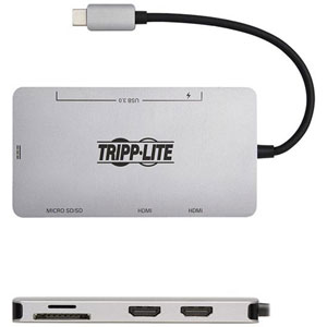 Tripp Lite USB-C Dock Dual Display HDMI PD 100W