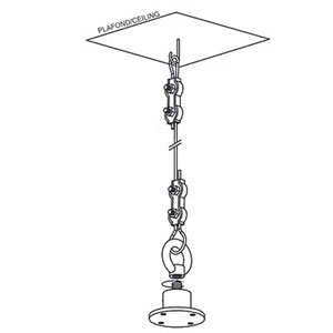 Support plafond pour W35 XI - Gun Metal