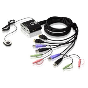 photo KVM à câble HDMI/audio USB 2ports + sélecteur port