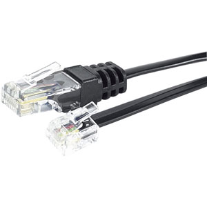 photo Cordon téléphonique RJ11 / RJ45 noir - 10 m