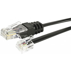 photo Cordon téléphonique RJ11 / RJ45 noir - 1 m