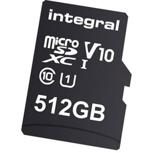 photo microSDXC UHS-1, U1 - 512Go + Adapateur SD