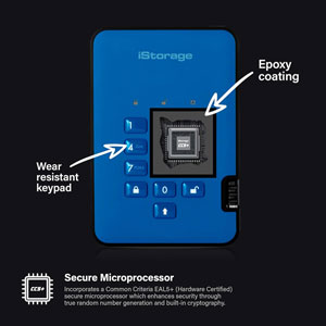 diskAshur2 HDD USB 3.2 Gen1 Type A - 2To / Bleu