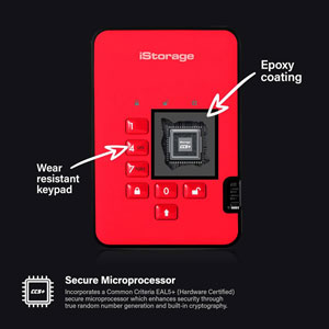 diskAshur2 SSD USB 3.2 Gen1 Type A - 512Go / Rouge