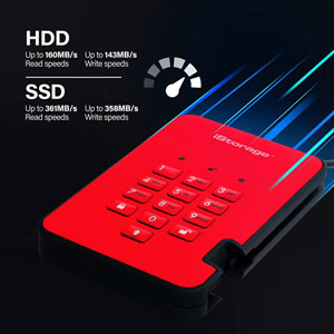 diskAshur2 SSD USB 3.2 Gen1 Type A - 512Go / Rouge