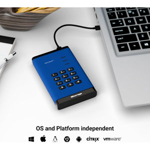 diskAshur3 SSD USB 3.2 Gen1 Type C - 2To / Bleu