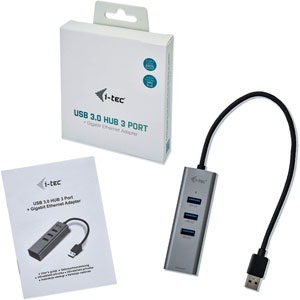 USB 3.0 Metal HUB 3 Port + Gigabit Ethernet