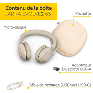 Evolve2 65 - USB-A UC Stereo - Beige
