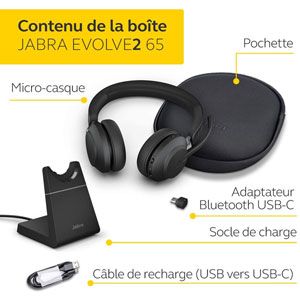 Evolve2 65 - USB-C MS + station de charge - Noir