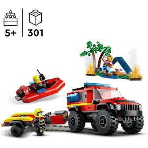 CITY - Le 4x4 de pompiers et le canot de sauvetage
