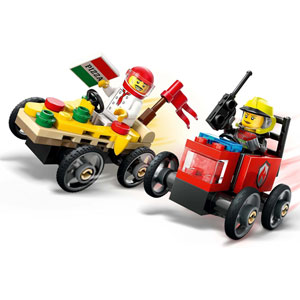 CITY - Camion de pizza contre camion de pompiers