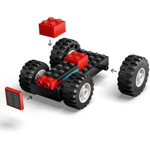 CITY - Tracteur rouge avec remorque et moutons