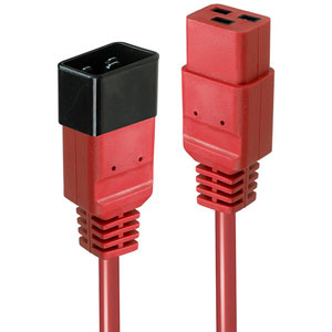 Rallonge secteur C20 vers C19, rouge, 1m