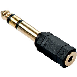 photo Adaptateur audio Jack stéréo 3,5mm F / 6,3mm M