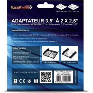 Adaptateur SSD/HDD vers baie 5.25