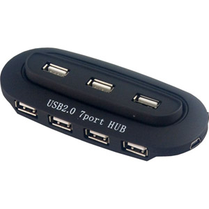 photo Hub 7 ports USB 2.0 avec alimentation - Noir