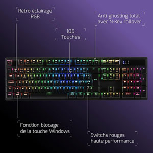 CA-290 Clavier Meca lowprofile Noir RGB