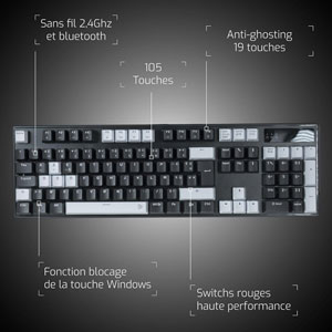 CA-340-Yin Clavier Méca Étendu Noir
