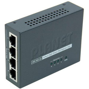 photo 4-port Gigabit IEEE 802.3at PoE Plus Injector Hub