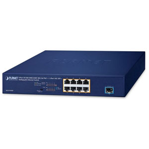 8-Port GbE 2500T 802.3at PoE+ + 1-Port 10G SFP+