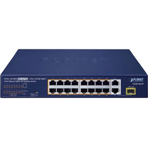 16-Port 10/100TX PoE + 2-Port GbE+ 1-Port SFP