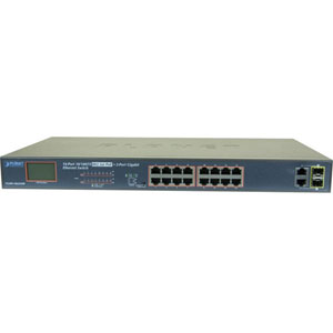 16-Port 10/100TX PoE + 2-Port GbE + 2-Port SFP