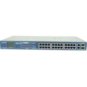 24-Port 10/100TX PoE + 2-Port GbE + 2-Port SFP