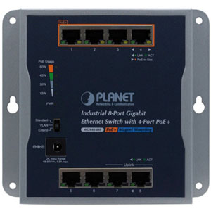 photo Industrial 8-Port GbE Wall-mounted with 4port PoE+