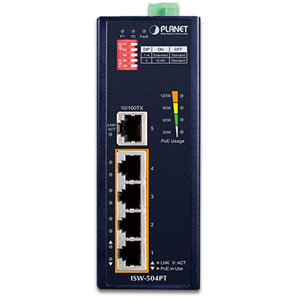Industrial 5-P 10/100TX 4-P 802.3at PoE+