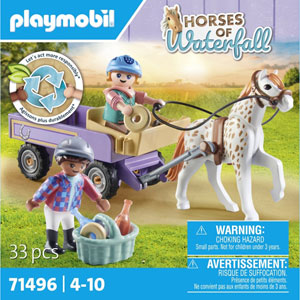 Enfants avec calèche et poney