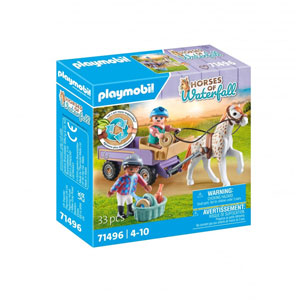 Enfants avec calèche et poney