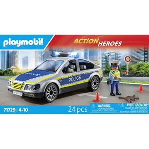 Voiture de police avec sirène et gyrophare